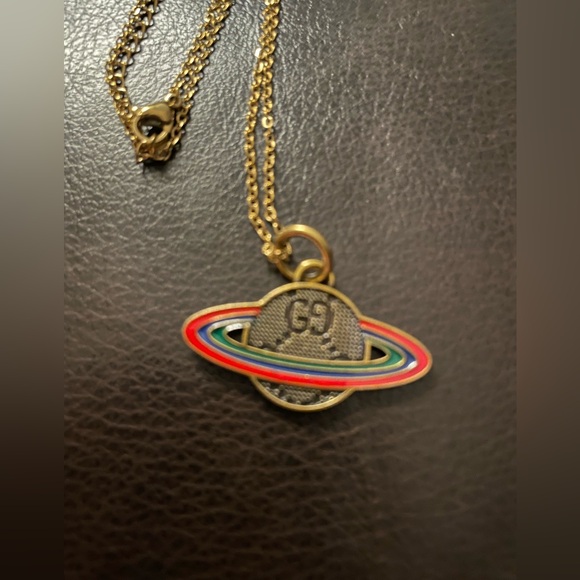 Auth Gucci Saturn Pendant with Multicolor Rings - Picture 4 of 4